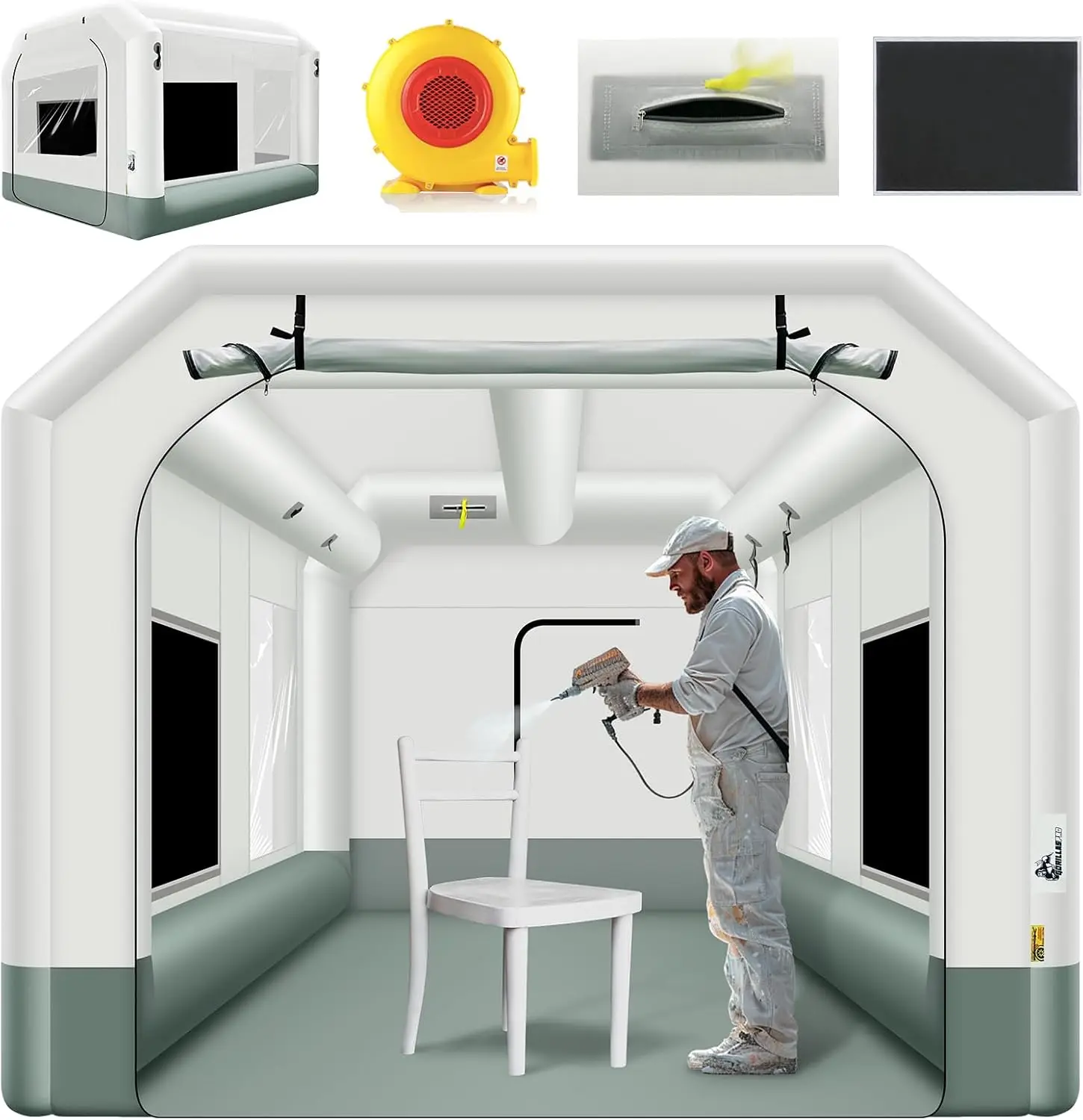 Inflatable Paint Booth - 13x10x8Ft Inflatable Paint Booth Tent with