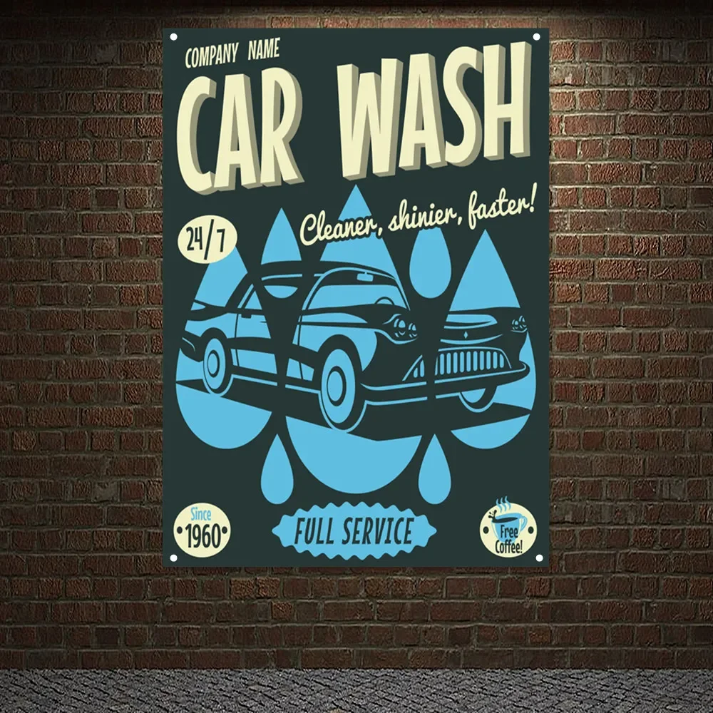 Auto Repair Shop Banners - Vintage CAR WASH FULL SERVICE &
