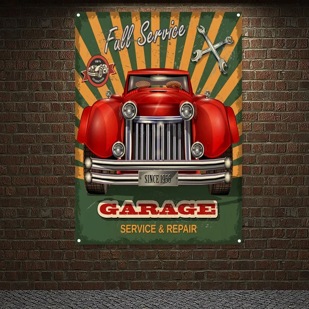 Auto Repair Shop Banners - Vintage CAR Garage SERVICE & REPAIR