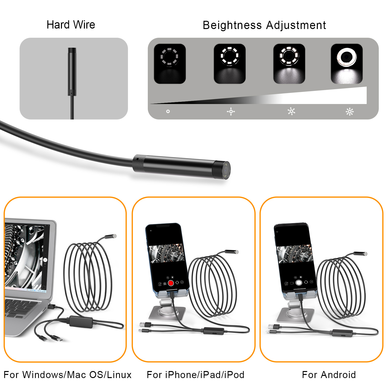 New Arrival 3 in 1 1080P Indus - огляд і ціна Endoscope Inspection Camera