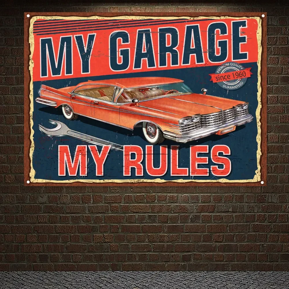 MY GARAGE MY RULES Vintage CAR - огляд і ціна Auto Repair Shop Banners